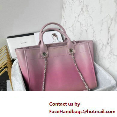 Chanel Shaded Calfskin  &  Silver-Tone Metal Shopping Bag AS3351 Pink 2024